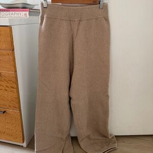 Vintage Eileen Fisher–Style Knit Pants | Neutral Taupe | Cozy Minimal
